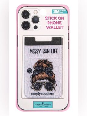 Simply Southern Stick-On Phone Wallet - White with Brown Hair and Black Bandana